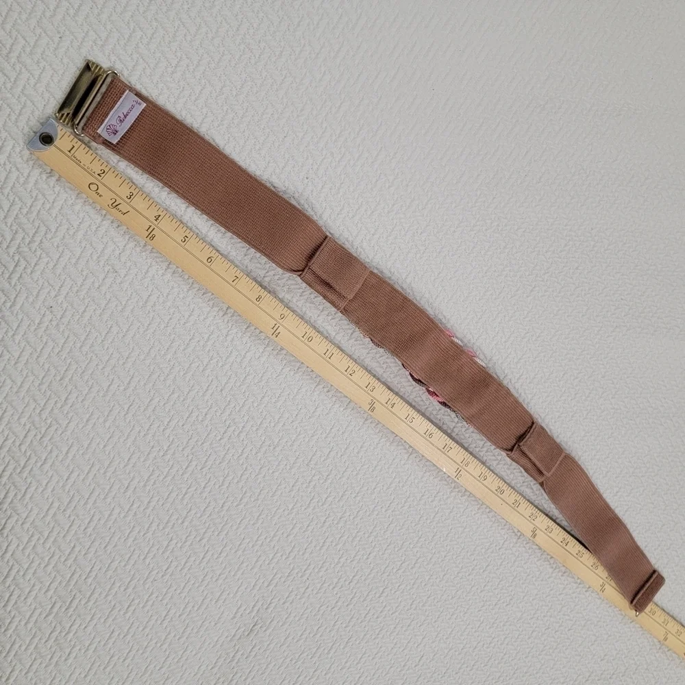 Vintage Rebecca's 80s 90s Pink Brown Braided Statement Belt Stretch